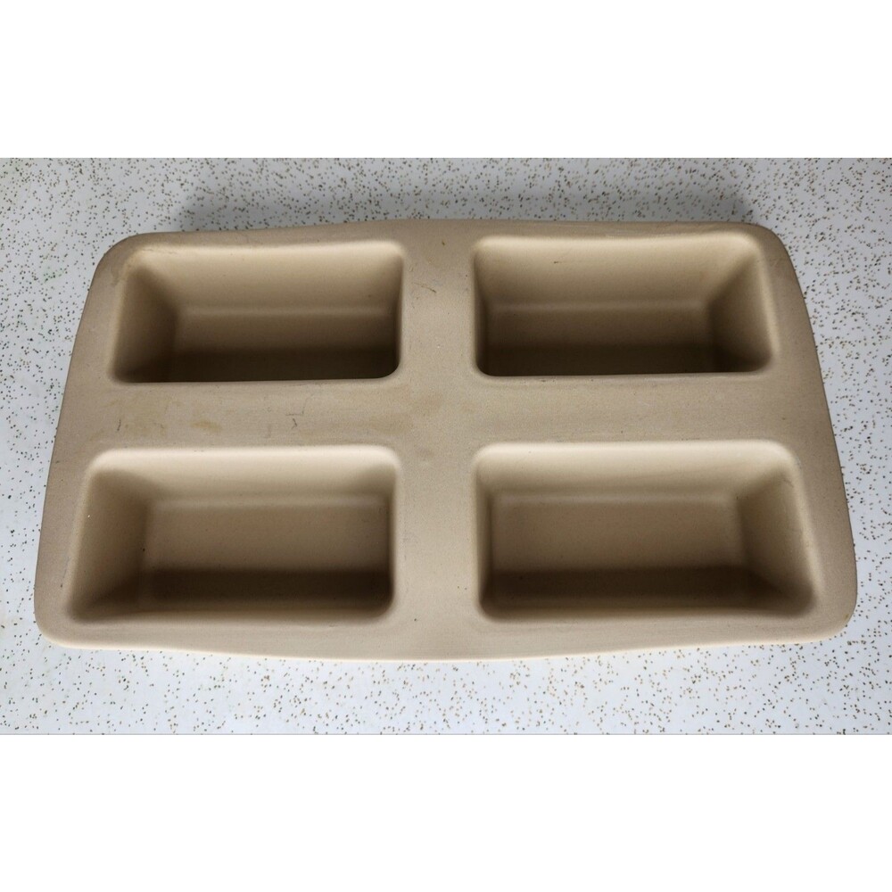 Pampered Chef Mini 4 Loaf Stoneware Bread Pan Family Heritage Classic Collection